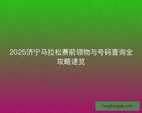 2025济宁马拉松赛前领物与号码查询全攻略速览