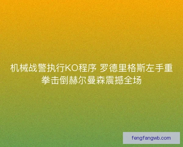 机械战警执行KO程序 罗德里格斯左手重拳击倒赫尔曼森震撼全场